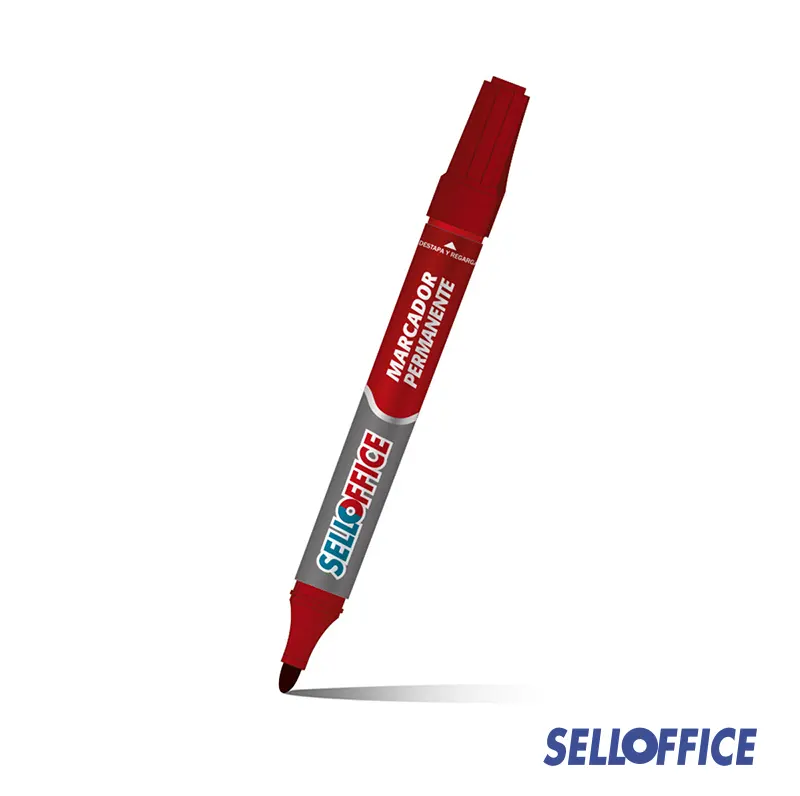 PLUMON PERMANENTE ROJO RECARGABLE SELLOFFICE
