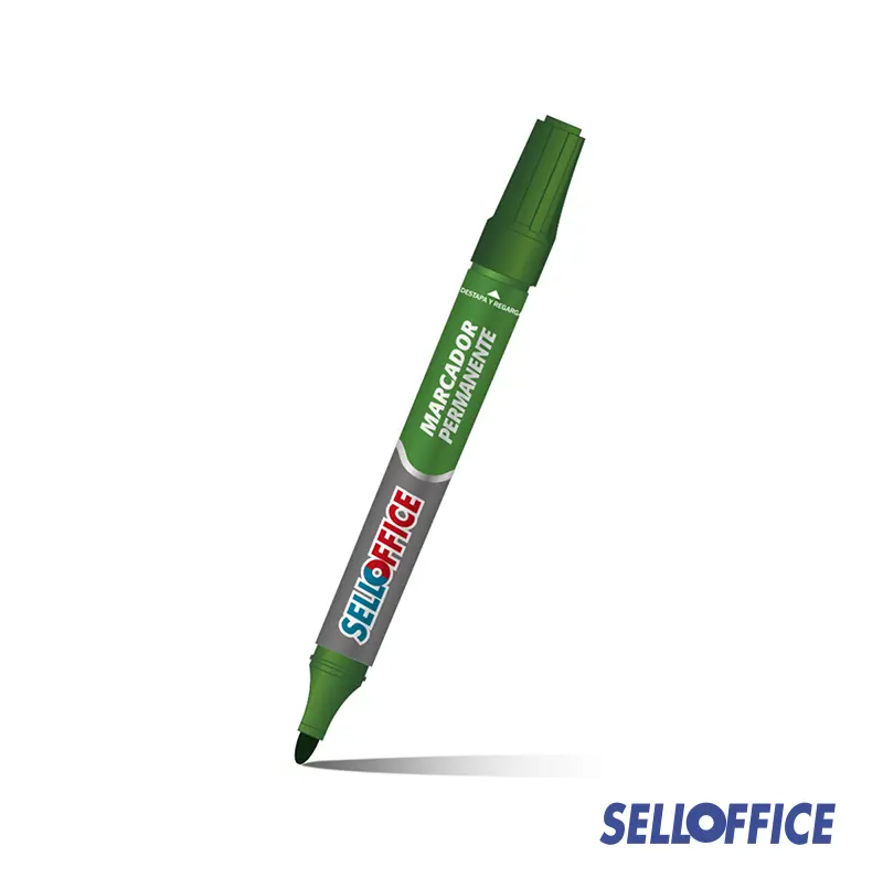 PLUMON PERMANENTE VERDE RECARGABLE SELLOFFICE