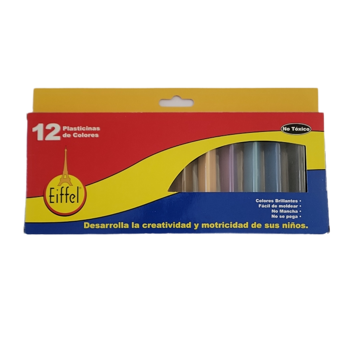 PLASTICINA TRIANGULAR 12 COLORES EIFFEL