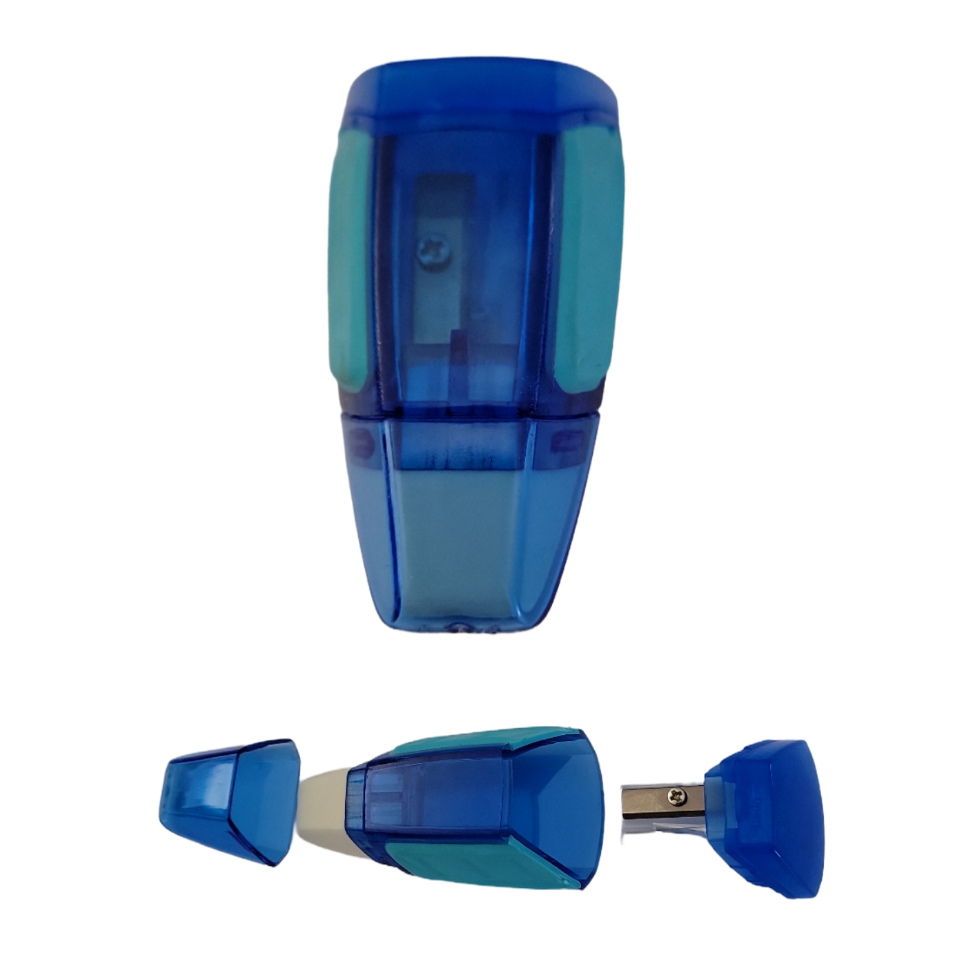 SACAPUNTA PLASTICO CON GOMA BIC