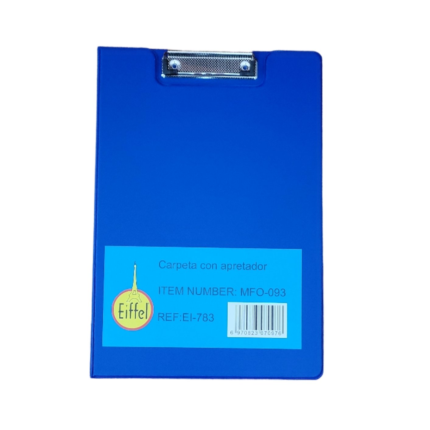 CARPETA OFICIO AZUL DOBLE CON APRETADOR EIFFEL