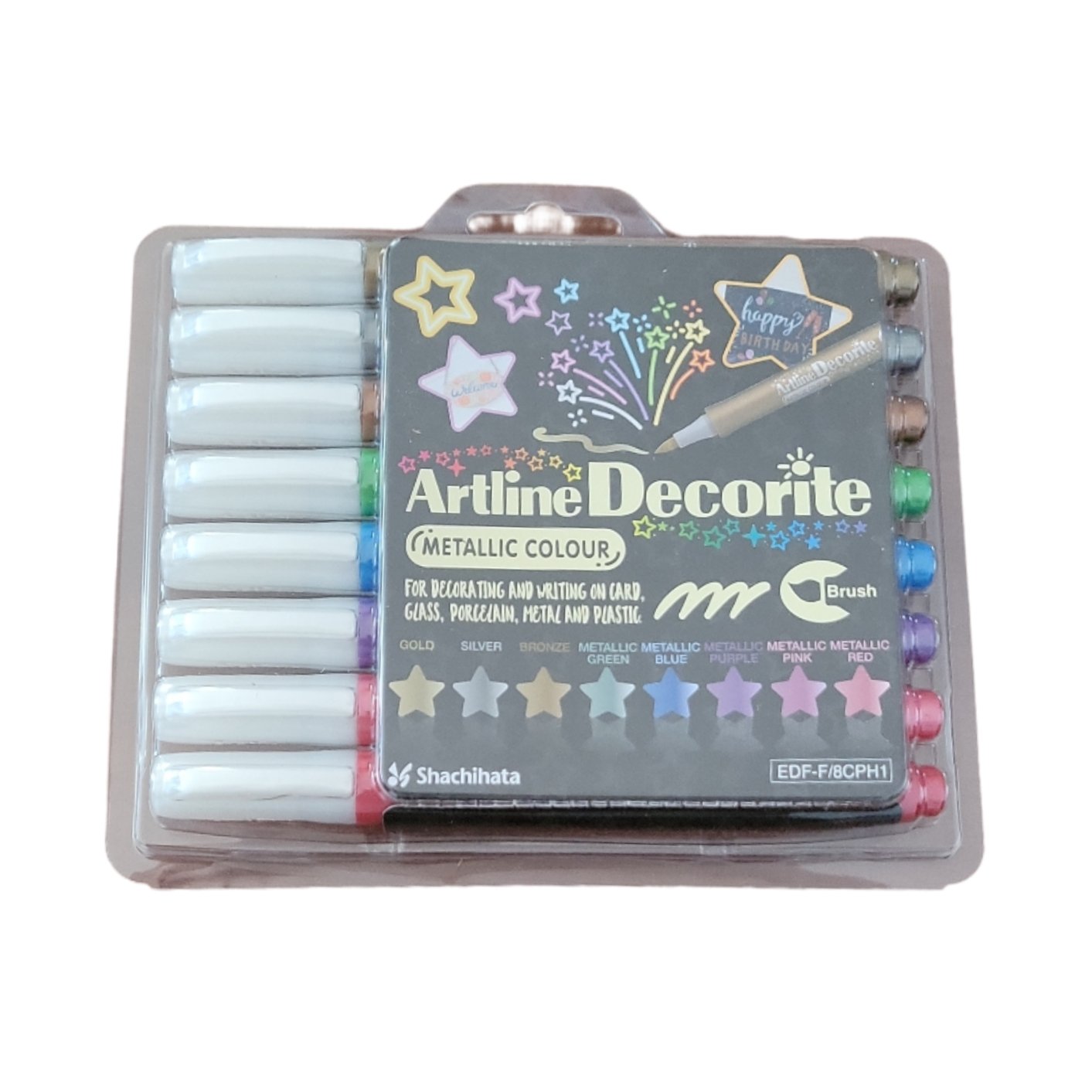SET 8 MARCADORES DECORITE BRUSH METALIZADOS ARTLINE