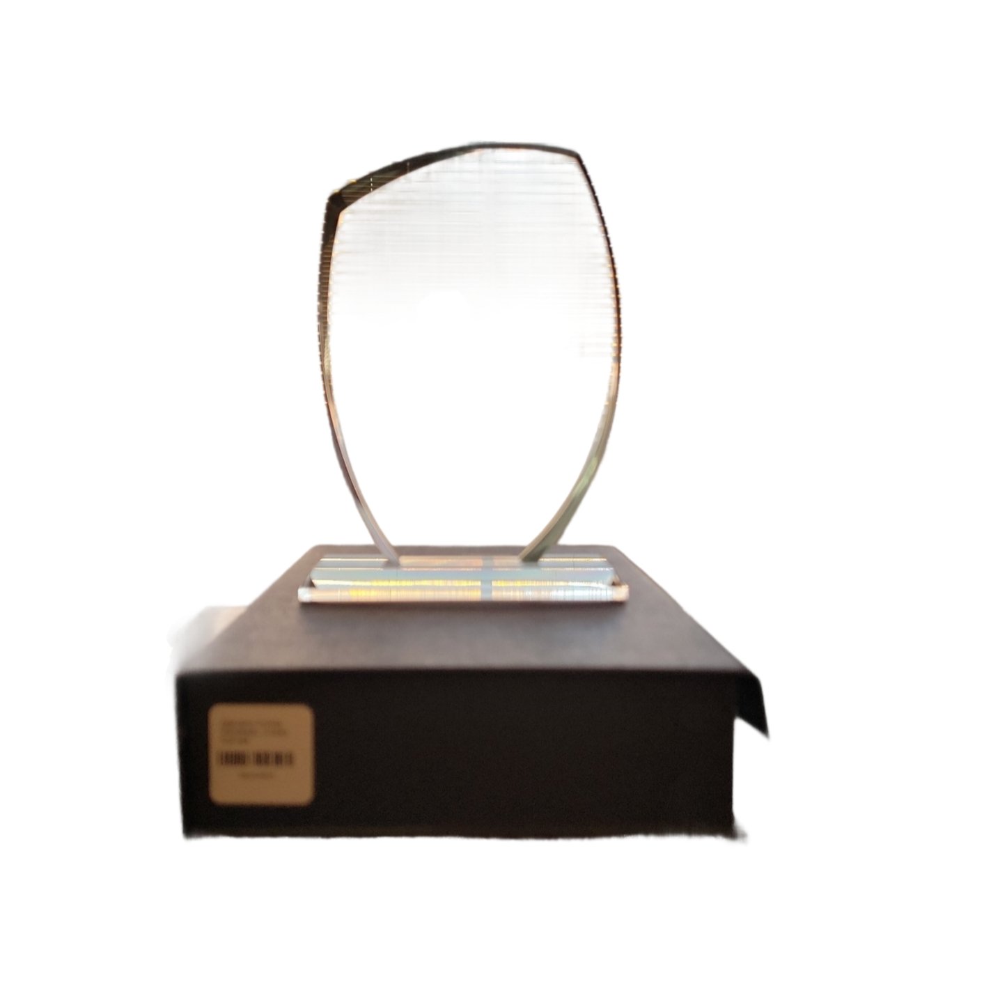 GALVANO VIDRIO 18 CMS FACETADO LINEAS CURVAS @GRAFICA