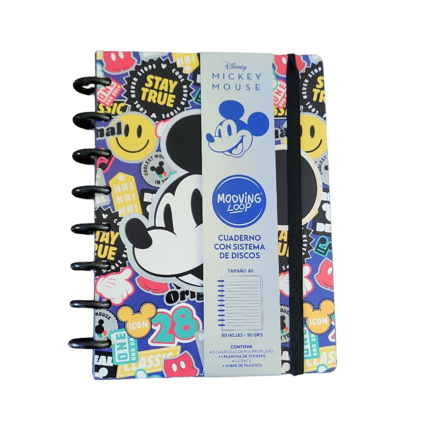 CUADERNO DISCOS MICKEY MOUSE A5 80HJS MOOVING LOOP