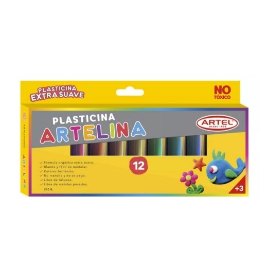 PLASTICINA TRIANGULAR 12 COLORES ARTEL