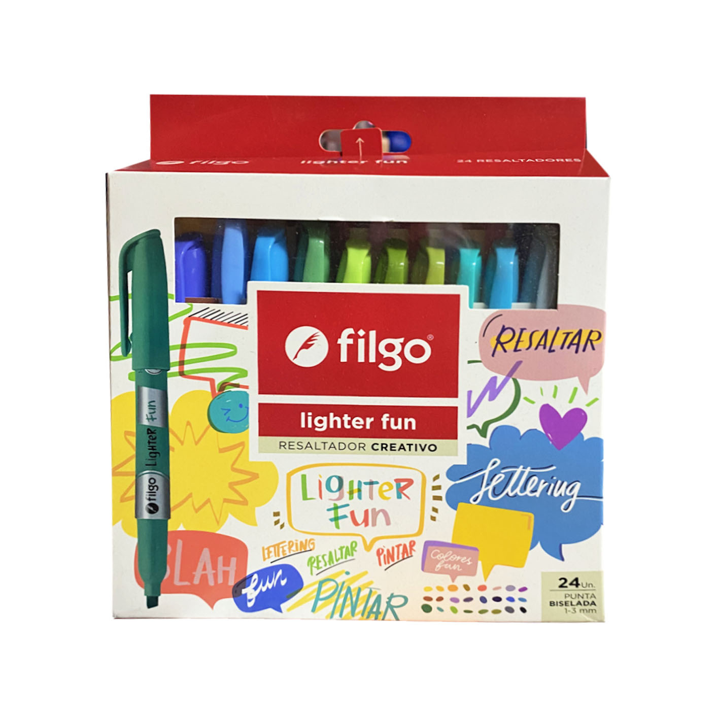 set 24 destacadores fun filgo