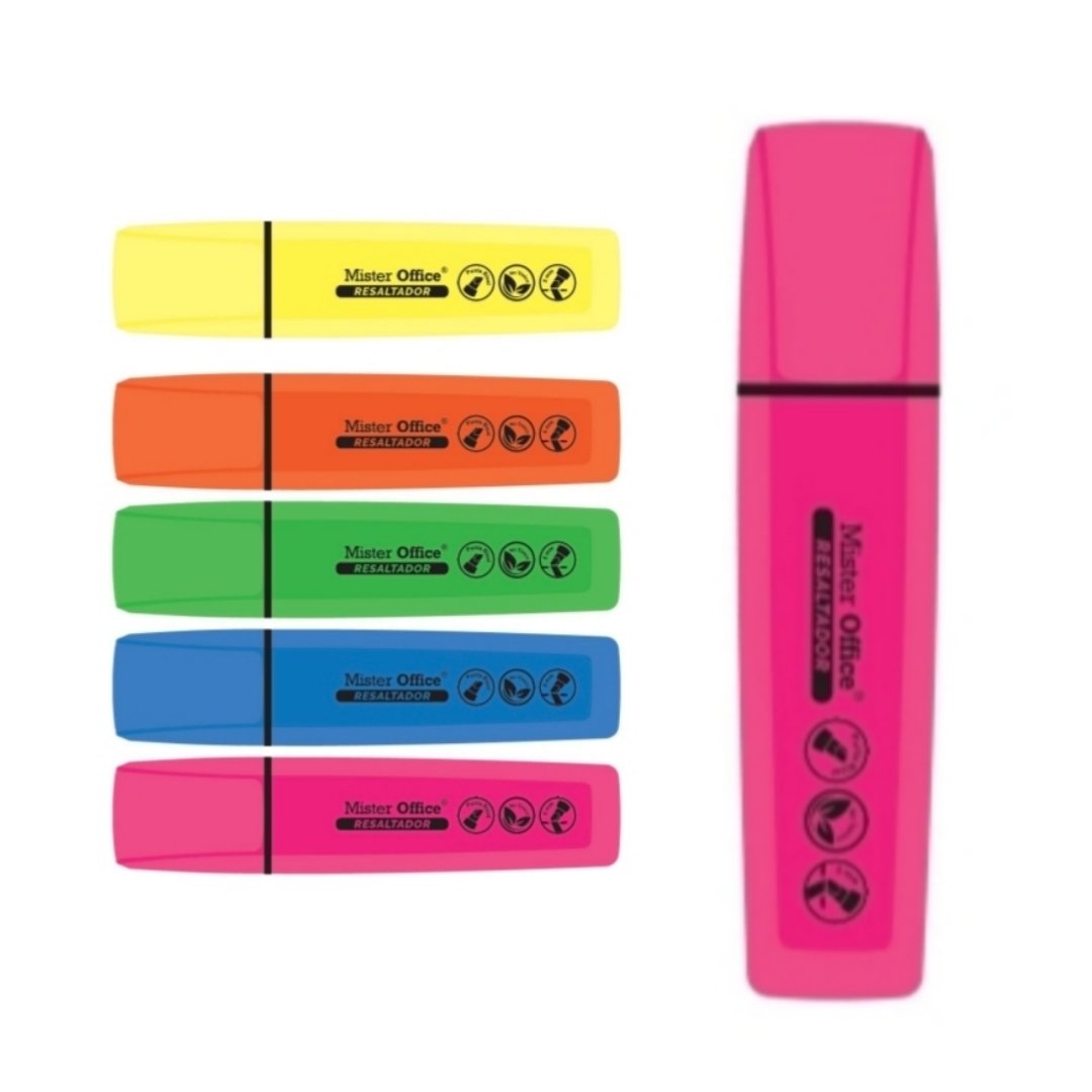 DESTACADOR ROSADO BISELADO MISTER OFFICE