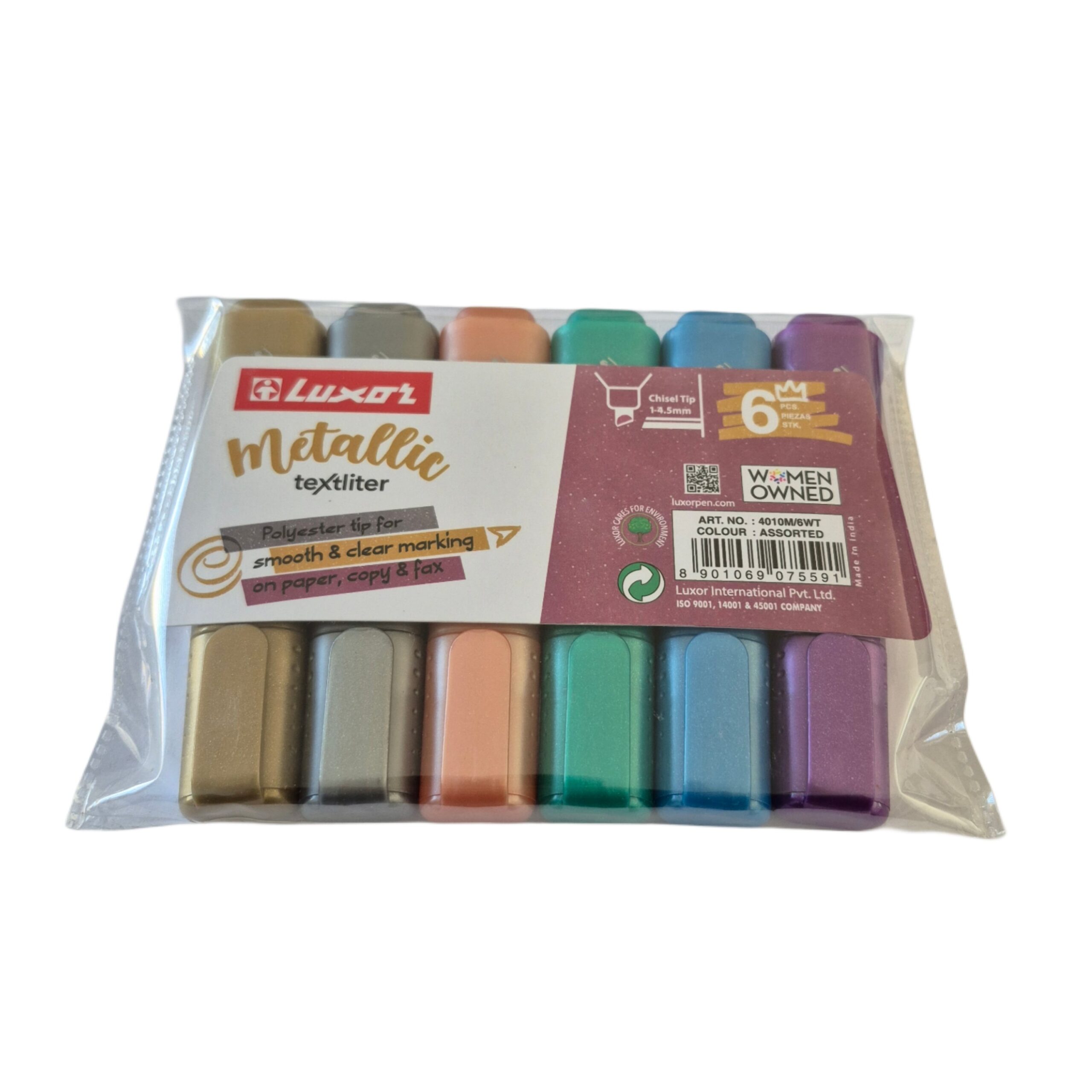 DESTACADOR METALICOS 6 COLORES LUXOR