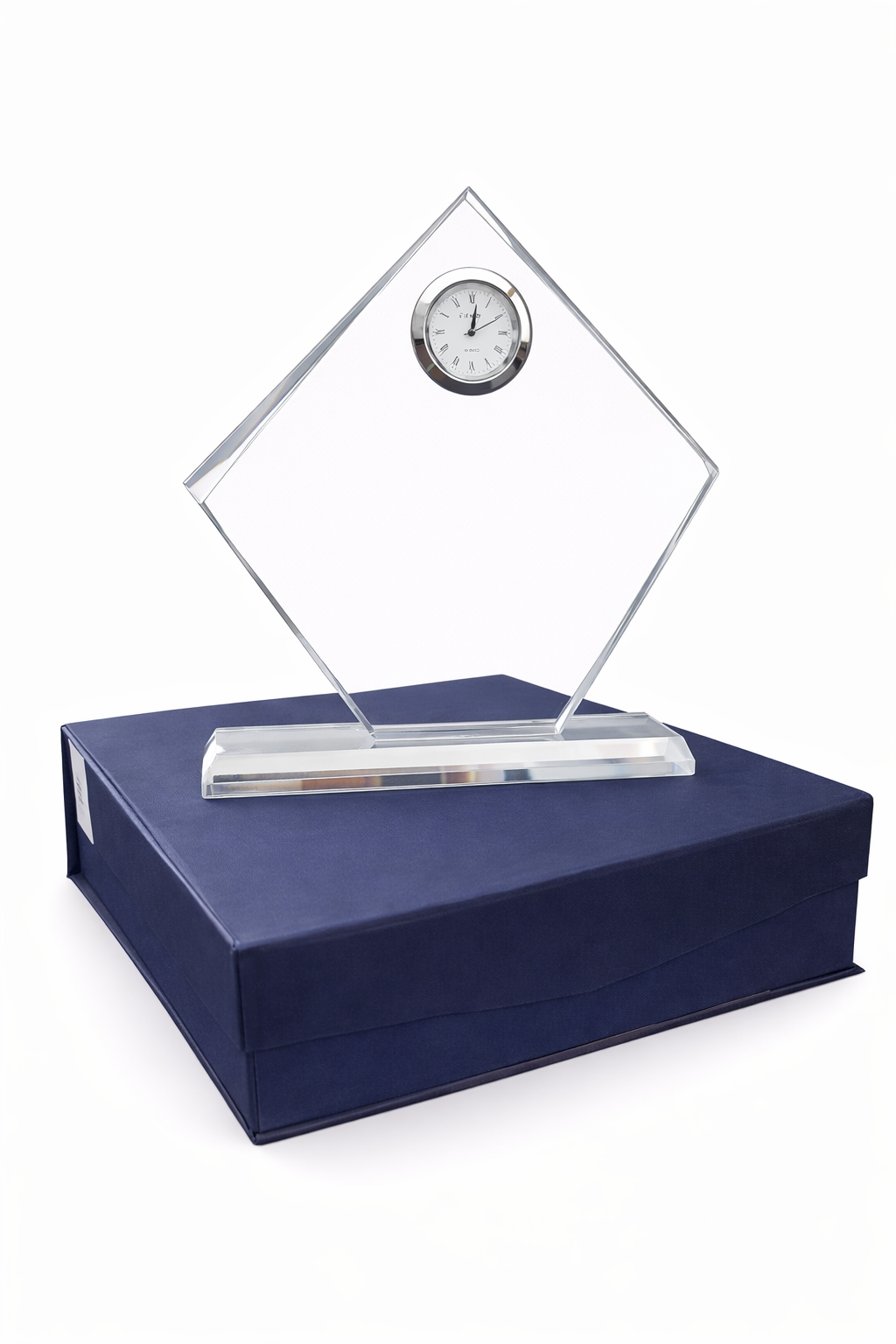 GALVANO VIDRIO 18 CMS ROMBO C/RELOJ