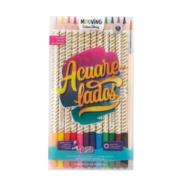 Estuche 12 Lapices Colores Acuarelables Premium