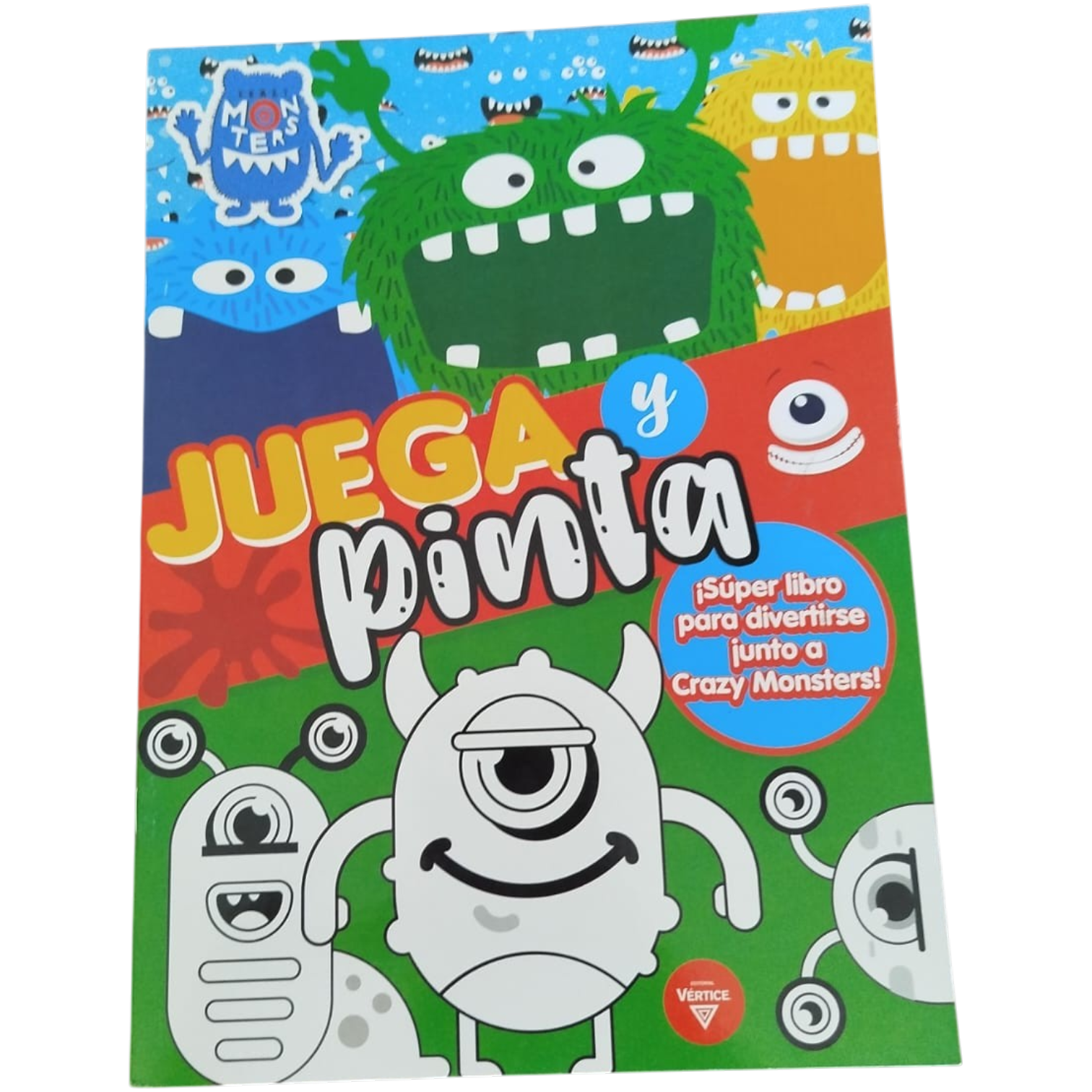 LIBRO ACTIVIDADES JUEGA Y PINTA MONSTRUOS VERTICE
