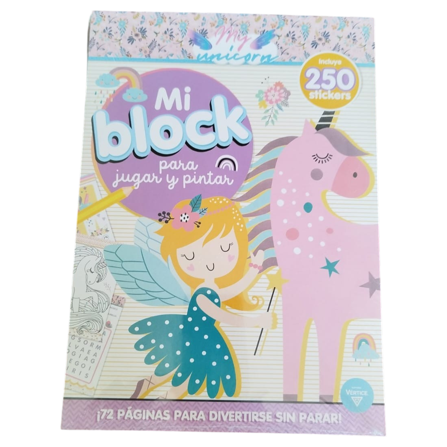 BLOCK ACTIVIDADES+250 STICKERS UNICORNIOS VERTICE