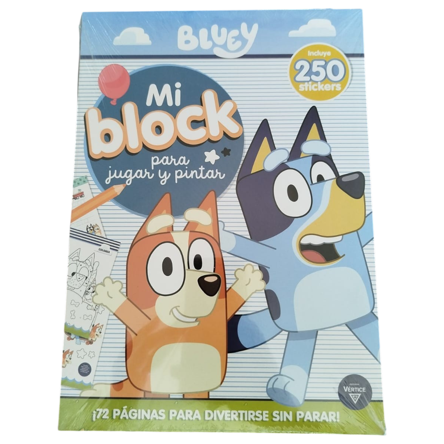 BLOCK ACTIVIDADES+250 STICKERS BLUEY VERTICE